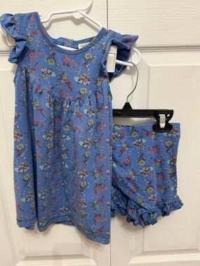 Matilda Jane Blue Floral Ruffle Sleeve Short Set